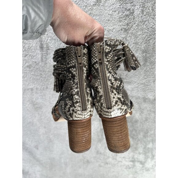 Jeffrey Campbell Women’s 7.5 Despina Snake Tassel Multi Strap Ankle Sandals - Picture 7 of 9